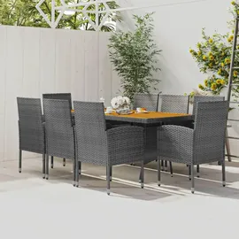vidaXL Garten-Essgruppe 9-tlg. Grau