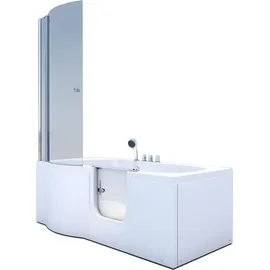 SeniorBad Seniorendusche und Badewanne mit Tür S12D-TH-R Dusche 85x170cm - Weiß