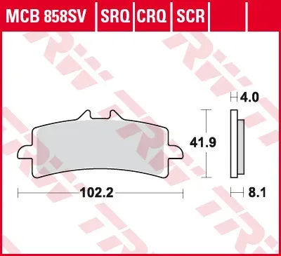 TRW Lucas MCB858CRQ Racingbelag