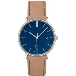 Junghans 47/4255.00 Damen-Armbanduhr Form Beige/Blau
