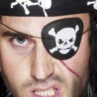 Totenkopf Augenklappe Karibik Piraten Kostüm von Smiffys