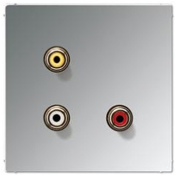 Jung Mutimedia-Einsatz Cinch Audio/Composite Video (Glanzchrom)
