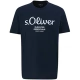 S Oliver Basic Logoprint Rundhals Baumwolle Dunkelblau 3XL