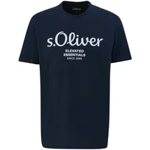 S.Oliver T-Shirt - Basic, Logoprint, Rundhals, Baumwolle Dunkelblau 3XL