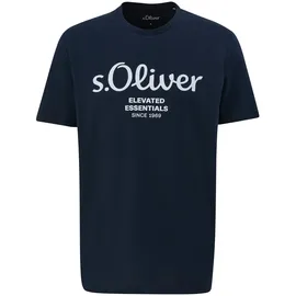 S.Oliver T-Shirt - Basic, Logoprint, Rundhals, Baumwolle Dunkelblau 3XL