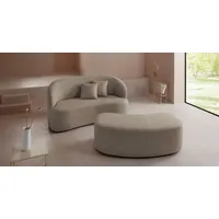 LeGer Home by Lena Gercke 2-Sitzer "Dilara", beige, B:170cm H:87cm T:89cm, Struktur fein 100% Polyester);Samtoptik (100% Polyester);Bouclé (100% Polyester), LEGER HOME BY LENA GERCKE, Sofas, gerundete Rückenlehne und Front, in 3 Bezugsqualitäten