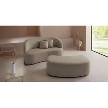 LeGer Home by Lena Gercke 2-Sitzer "Dilara", beige, B:170cm H:87cm T:89cm, Struktur fein 100% Polyester);Samtoptik (100% Polyester);Bouclé (100% Polyester), LEGER HOME BY LENA GERCKE, Sofas, gerundete Rückenlehne und Front, in 3 Bezugsqualitäten