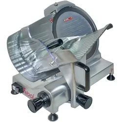 Febal 250 Profi-Aufschnittmaschine mit 250 mm Klinge. Mit einer maximalen Schnittstärke von 13 mm.