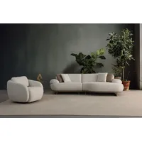 aea Wohnzimmer-Set Modulares Ecksofa in L-Form mit Sessel - Beige