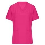 Ladies' Stretch-Kasack Elastischer Kasack mit V-Ausschnitt pink, Gr. S