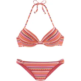 LASCANA Push-Up-Bikini, mit glitzernden Streifen, Gr. 34, Cup A, orange-gestreift, , 77184531-34 Cup A