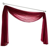 Ricemru Extra Lang Querbehang Freihanddeko Weinrot Vorhangschal Transparentem Voile Querbehang Gardine Schals Hochzeit Bogen Dekoration Wohnzimmer Schlafzimmer,140x400cm