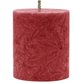 Kerzenfarm Hahn Stearin-Stumpen Kerze, dunklerot (B/H) 6,4x7,5cm