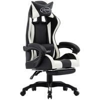 VidaXL Gaming Chair mit Fußstütze Kunstleder weiß/schwarz
