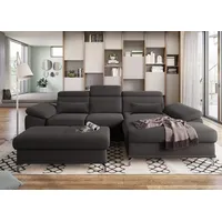 sit&more Ecksofa Cabrio L-Form, B: 295 cm, mit Sitztiefen-, Arm- & Kopfteilverstellung, 2 Nierenkissen, Federkern, optional Bettfunktion und Stauraum grau