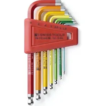 PB SWISS TOOLS Sechskant-Winkelschraubendreher-Satz, mit Kugelkopf, pulverbeschichtet, 7-teilig