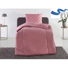 MY HOME Steppbett + Kopfkissen MY HOME "Microlux, Bettdecke 135x200 cm, 155x220 cm", rosa, B/L: 135cm x 200cm Anzahl Teile 1, B/L: 80cm x 80cm Anzahl Teile 1, Bezug: Polyester Füllung: Polyester, leicht, Bezug: 100% Polyester, Bettwaren-Sets, Set mit Kissen 40x80