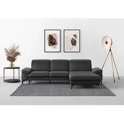 Ecksofa SIT & MORE "Cabana L-Form", grau, B:301cm H:84cm T:195cm, 100% Polyester, Sofas, Recamiere, wahlweise mit Sitztiefen-, Armlehnen- und Kopfteilfunktion