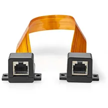 Nedis RJ45-Netzwerkkabel mit Fensterdurchführung - RJ45 (8P8C) Buchse - RJ45 (8P8C) Buchse - 0,30 m - Flach - PVC - Orange - Box
