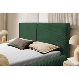 Selsey Doppelbett Farese - Bett mit Polsterrahmen, Cordbezug 180 cm, dunkelgrün - dunkelgrün