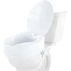 VEVOR Toilettensitzerhöhung Universal-Toilettenerhöhung, 15 cm, Tragkraft 136 kg, Schraubstangenverriegelung, mit Toilettensitz, für Senioren, Behinderte, Patienten, Schwangere, Mediziner Weiß
