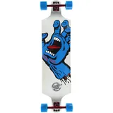 SANTA CRUZ Komplettes Drop-Through-Skateboard, Screaming Hand, Weiß, 25,4 x 101,6 cm