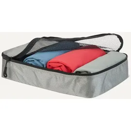 Amazon Essentials 4-teiliges Packwürfel-Reisezubehörset, Gepäckorganizer mit Doppelreißverschluss, Netzoberseite, 100% Polyester, klein/mittel/groß/schmal, grau (früher Amazon Basics)