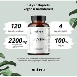 Nutri + nutri+ L-Lysin Kapseln 120 Kapseln