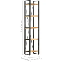 vidaXL Bücherregal 5 Fächer 40 x 30 x 180 cm Braun