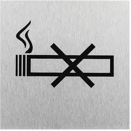 PRO PLUS Aluminium Türschild 120x120mm Rauchen verboten"