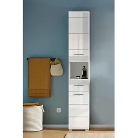 xonox.home Hochschrank Linus Hochglanz Weiß 30 cm zweitürig