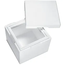 VEPATIM 4x Isolierboxen mit Deckel aus Styropor rEPS 350 x 350 x 300 mm 12,5 Liter