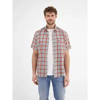 Lerros Kariertes Halbarmhemd für Herren, - earth Red -
