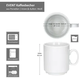 Mambocat Kaffeetasse 0,25 l Weiß 120 St.