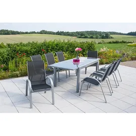 Merxx Amalfi Set 9-tlg. Tisch 220 x 90 cm schwarz