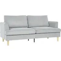 Homcom 3-Sitzer-Sofa, Couch mit Armlehnen Gepolstert Polstersofa mit Kordoptik | Hellgrau