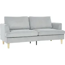 Homcom 3-Sitzer-Sofa, Couch mit Armlehnen Gepolstert Polstersofa mit Kordoptik | Hellgrau