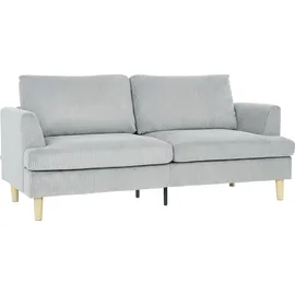 Homcom 3-Sitzer-Sofa, Couch mit Armlehnen Gepolstert Polstersofa mit Kordoptik | Hellgrau
