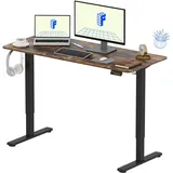 FLEXISPOT Elektrischer Höhenverstellbarer Schreibtisch 140 x 60 cm, Ergonomischer Tischplatte, Steh-Sitz Tisch Computertisch, einfache Montage, Adjustable Desk(braun)