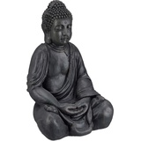 Relaxdays Buddha Figur 50 cm Dunkelgrau