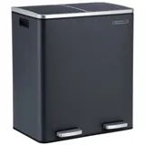 Songmics Mülleimer 2 x 30 Liter, 2 Fächer, Mülltrennsystem, Treteimer, Abfalleimer Küche, 15