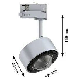Paulmann ProRail3 LED Schienenspot Aldan 539lm 8,5W 3000K dimmbar 230V Silber/Schwarz