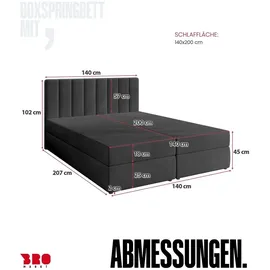 bromarkt Denver 140 x 200 cm H3 Dunkelgrau