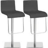 CLP 2er Set Barhocker Limon, Barstühle mit Kunstlederbezügen höhenverstellbar drehbar, Tresenstühle bis 240 kg belastbar