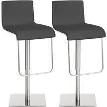 CLP 2er Set Barhocker Limon, Barstühle mit Kunstlederbezügen höhenverstellbar drehbar, Tresenstühle bis 240 kg belastbar