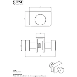 Giese Sky Handtuchhaken 2-teilig Schwarz matt 31947-14