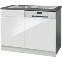 kochstation Spülenschrank KS-Virginia 110 x 60 x 85 cm Weiß