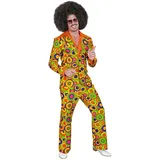W WIDMANN MILANO Party Fashion - Kostüm 70er Jahre Anzug, Jackett und Hose, Hippie, Reggae, Flower Power, Disco Fever, Faschingskostüme