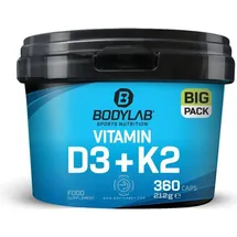 Bodylab24 BIG PACK Vitamin D3 + K2 Kapseln 360 St.
