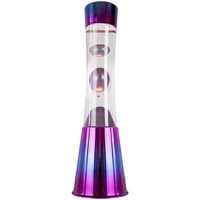 FISURA - Lavalampe Schillernde Schillernde Basis, transparent Flüssigkeit und metallisch violette Lava. Lavalampe mit ersatzbirne.11 x 11 x 39,5 cm